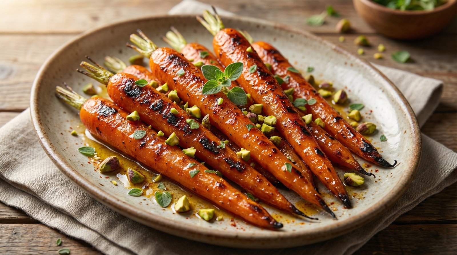 Air Fryer Spiced Carrots with Pistachios