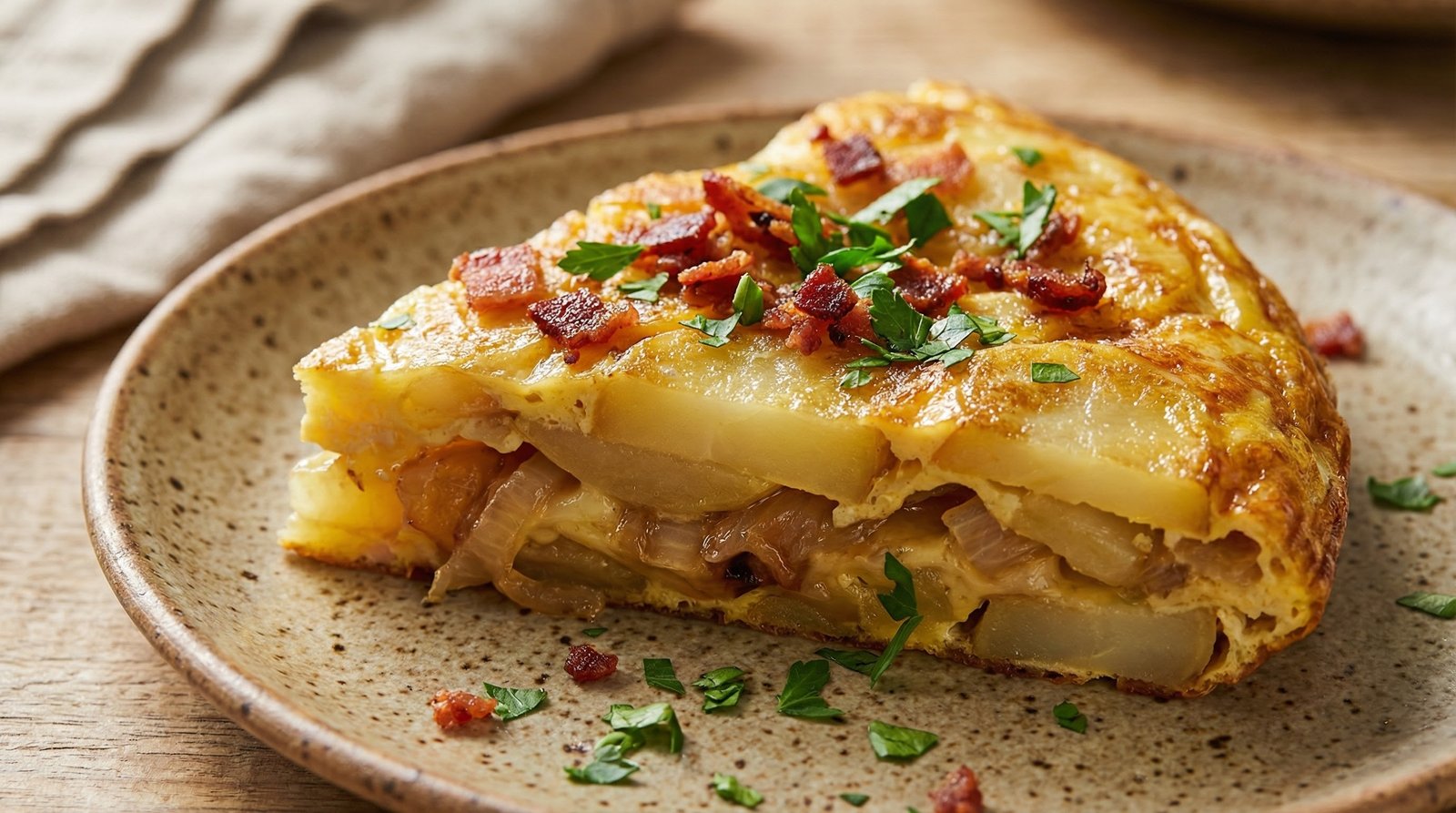 Skillet Spanish Omelette with Bacon