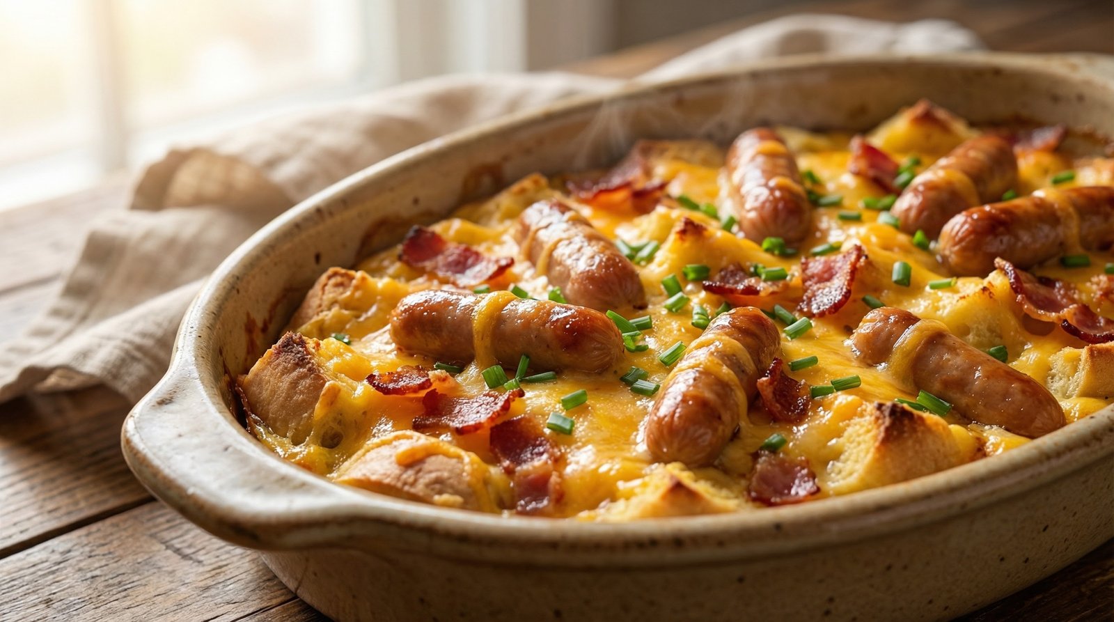 English Muffin and Sausage Breakfast Casserole