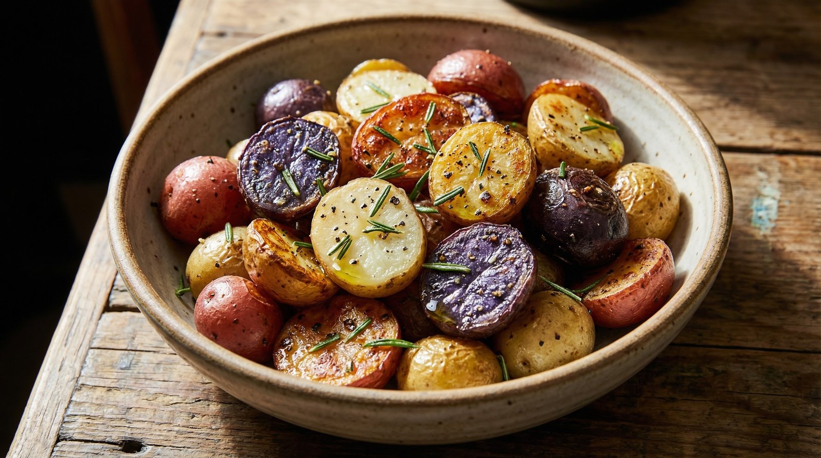 Crispy Roasted Baby Potatoes with Fresh Rosemary