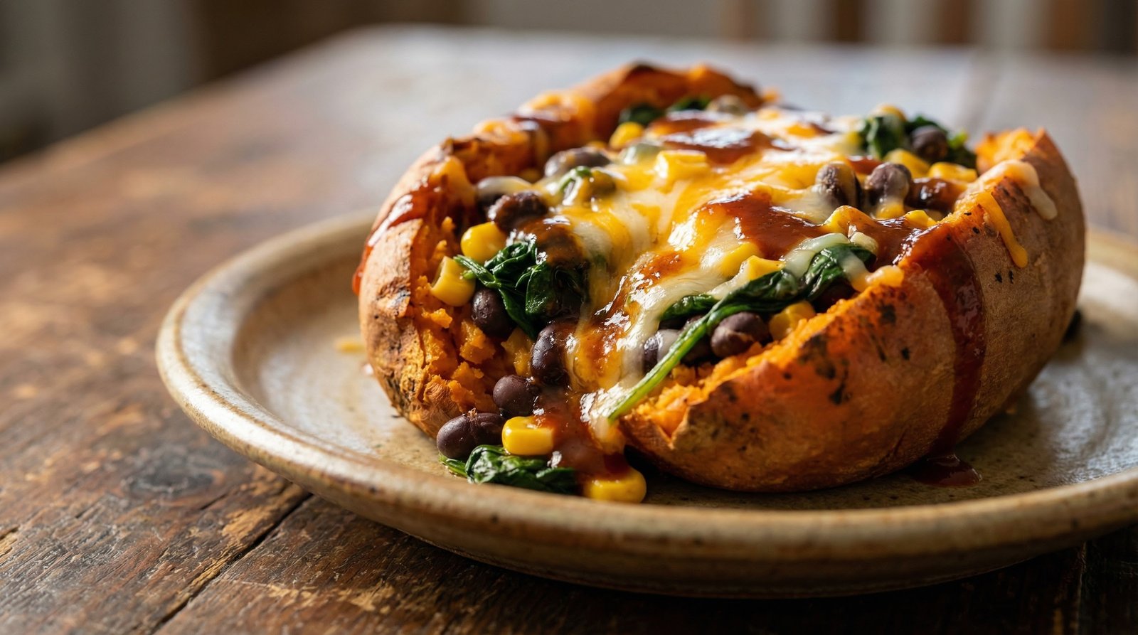 Bean and Corn-Stuffed Sweet Potatoes