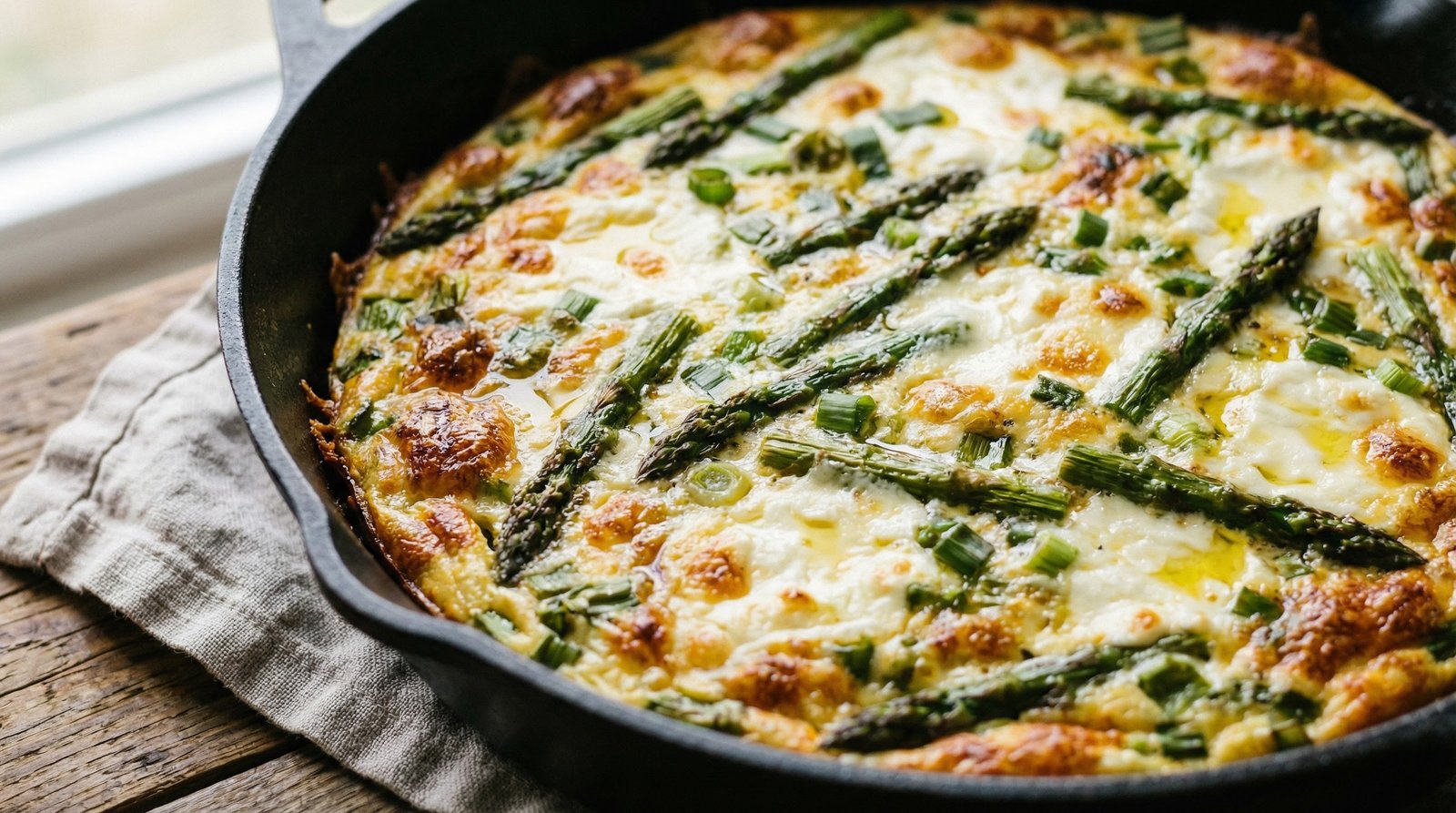 Skillet Asparagus and Green Onion Frittata