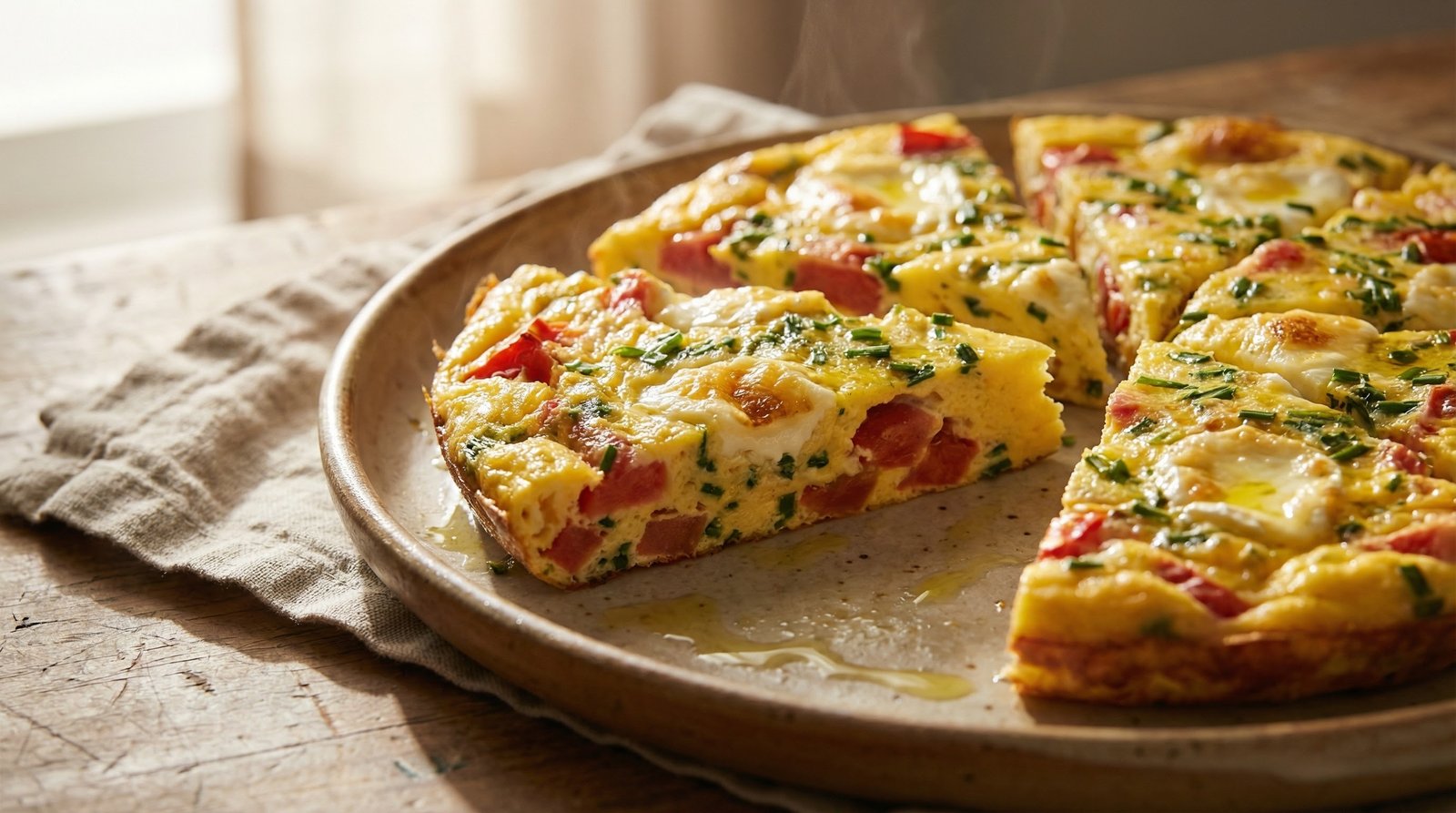 One-Pan Tomato, Chive, and Goat Cheese Frittata