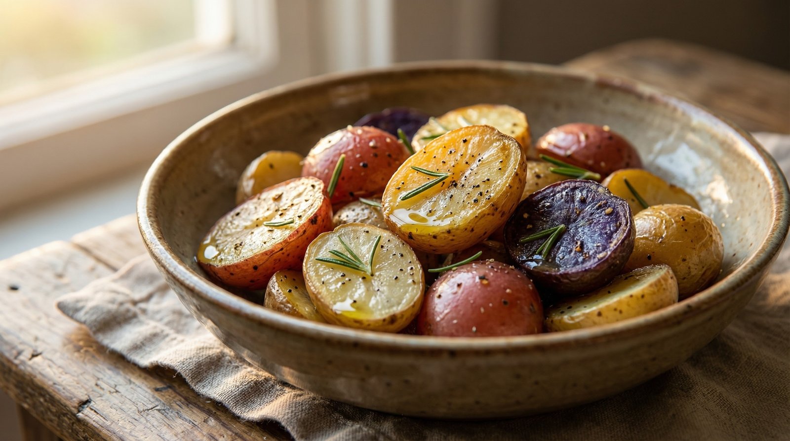 Crispy Roasted Baby Potatoes with Rosemary