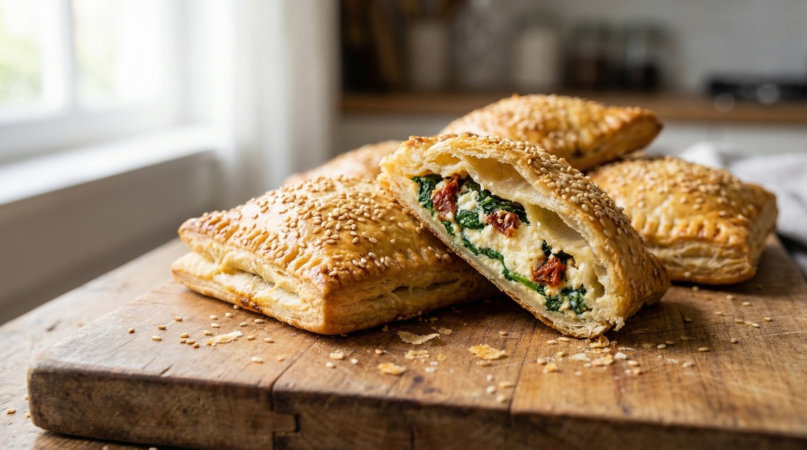 Air Fryer Spinach and Ricotta Breakfast Pockets