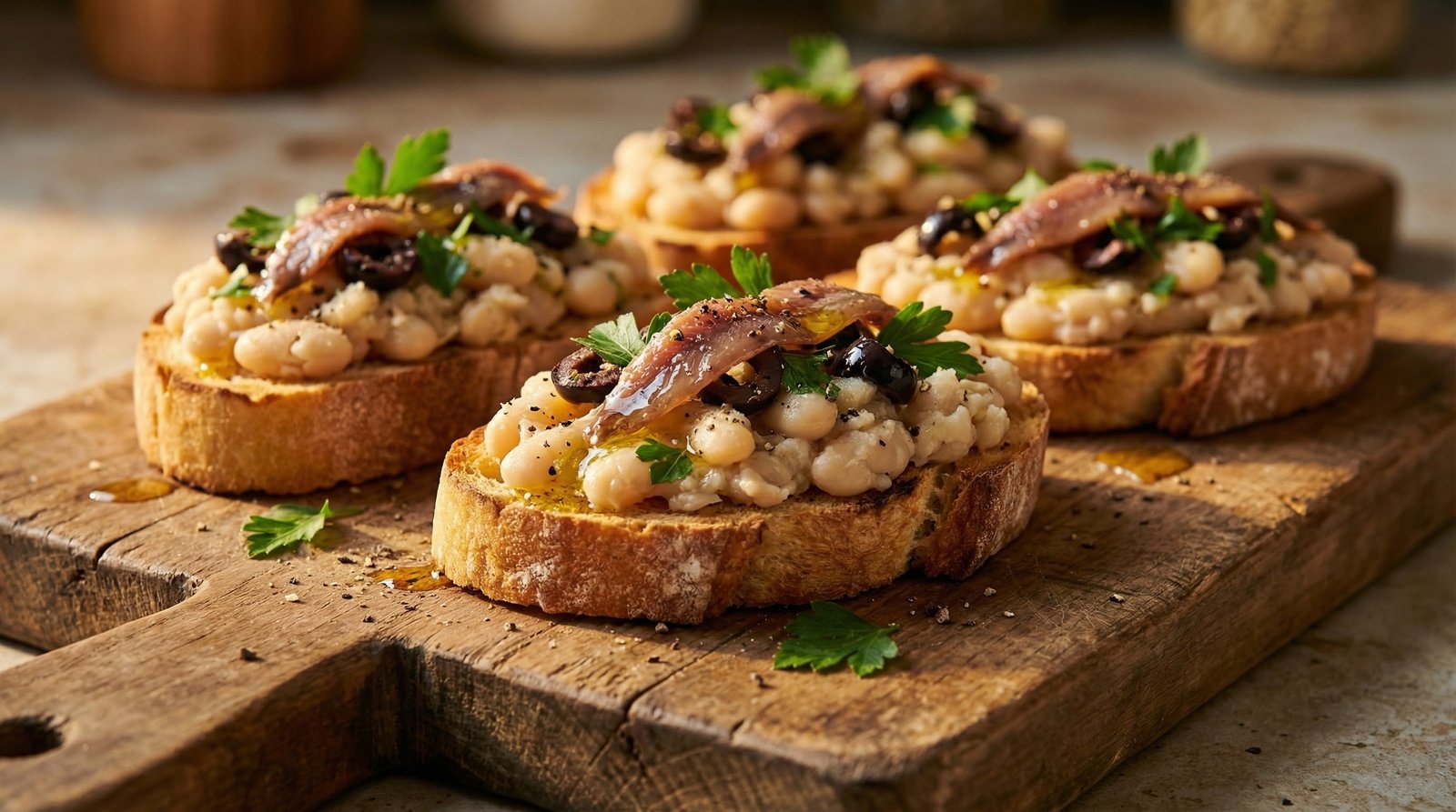 Grilled Cannellini Bean Crostini