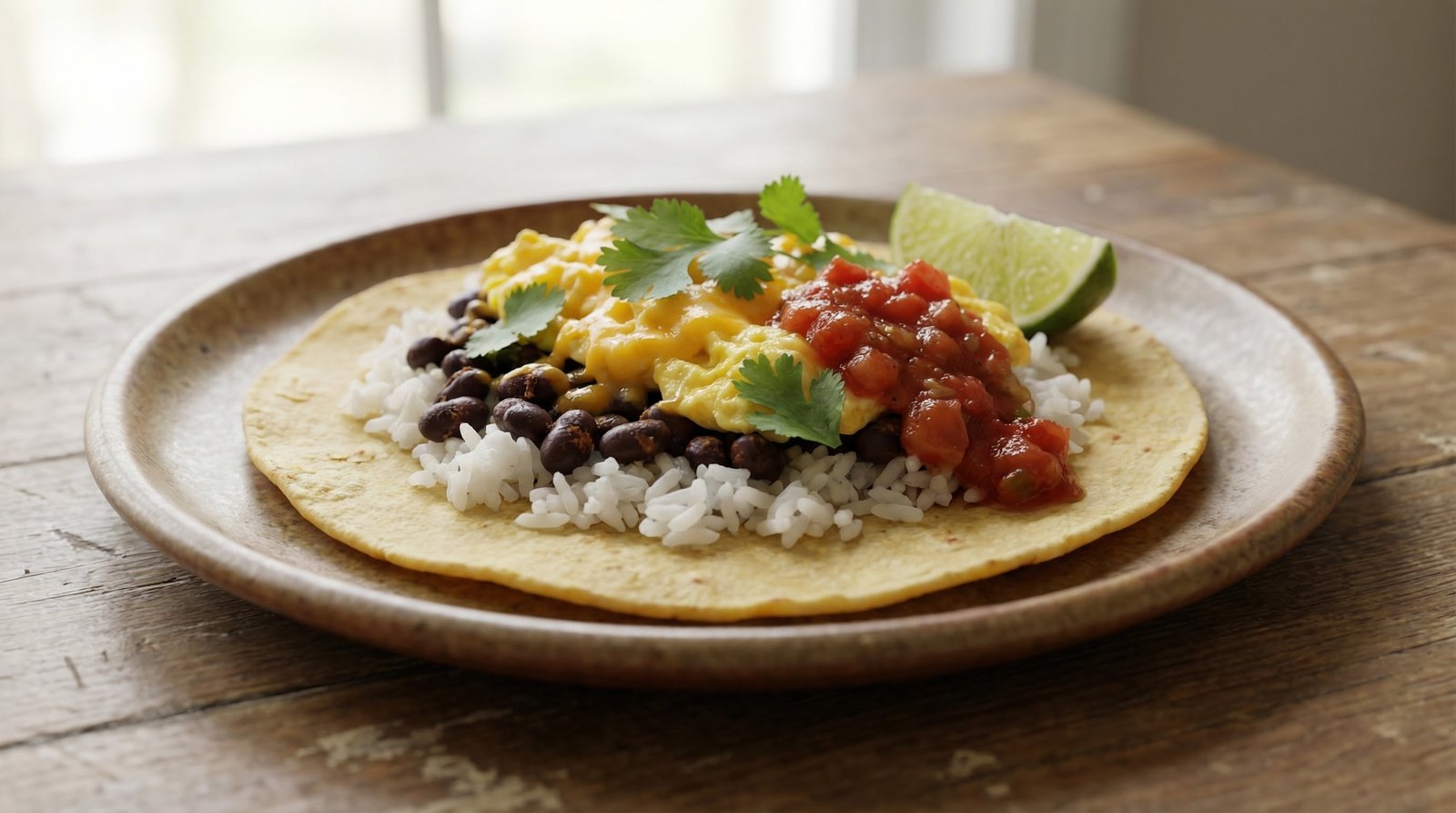 Black Bean and Egg Breakfast Tortillas