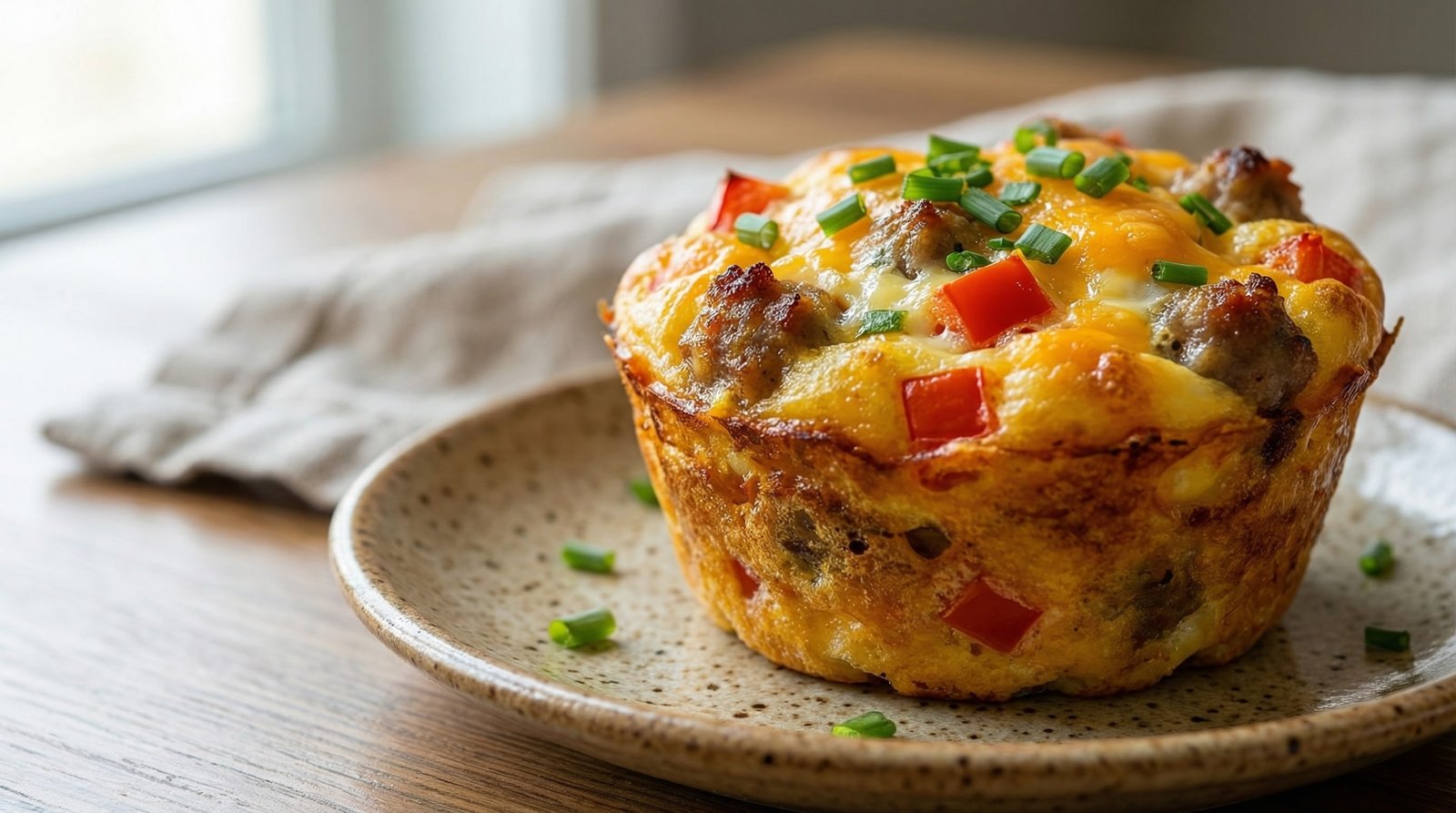 Cheesy Sausage and Mushroom Breakfast Egg Cups