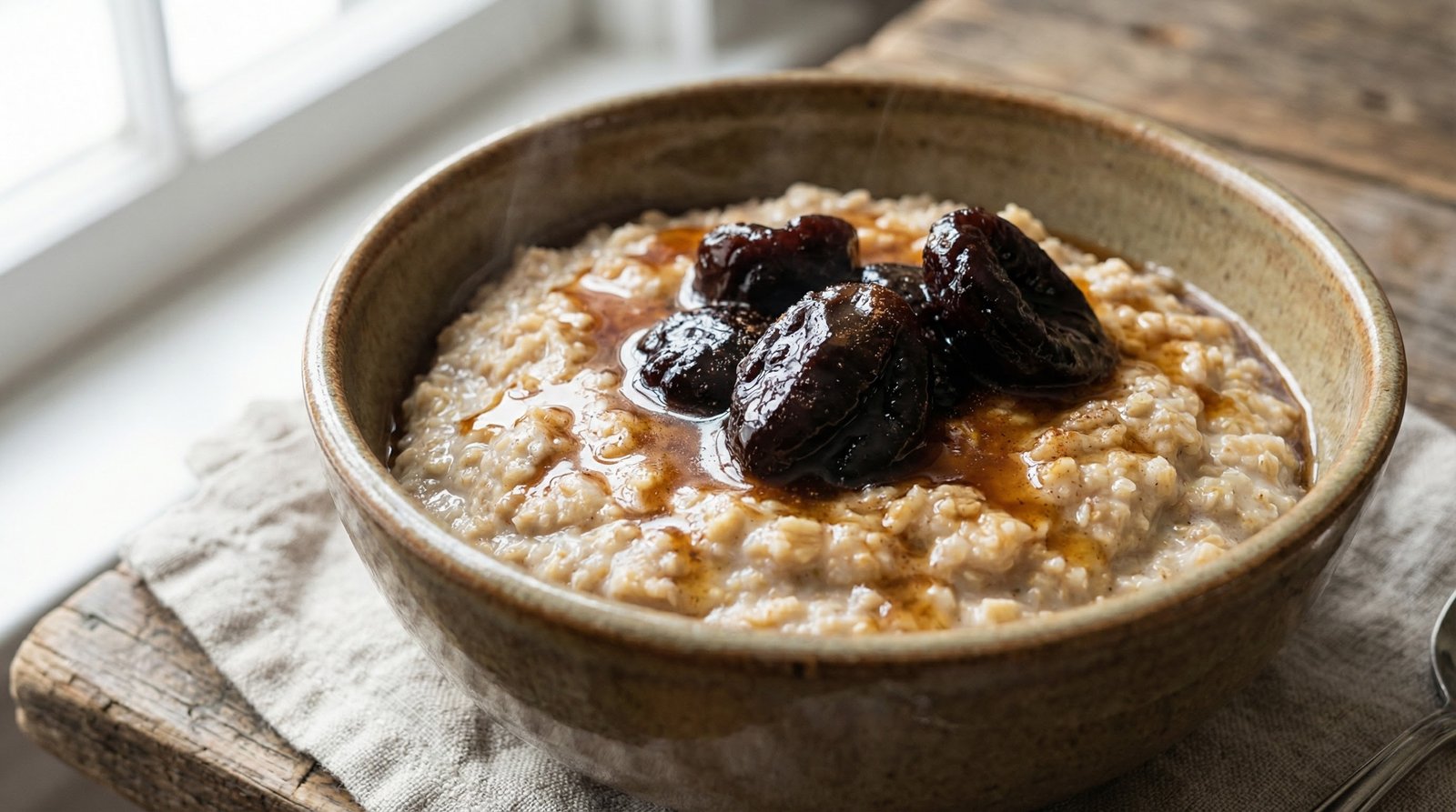 Creamy Porridge with Poached Prunes
