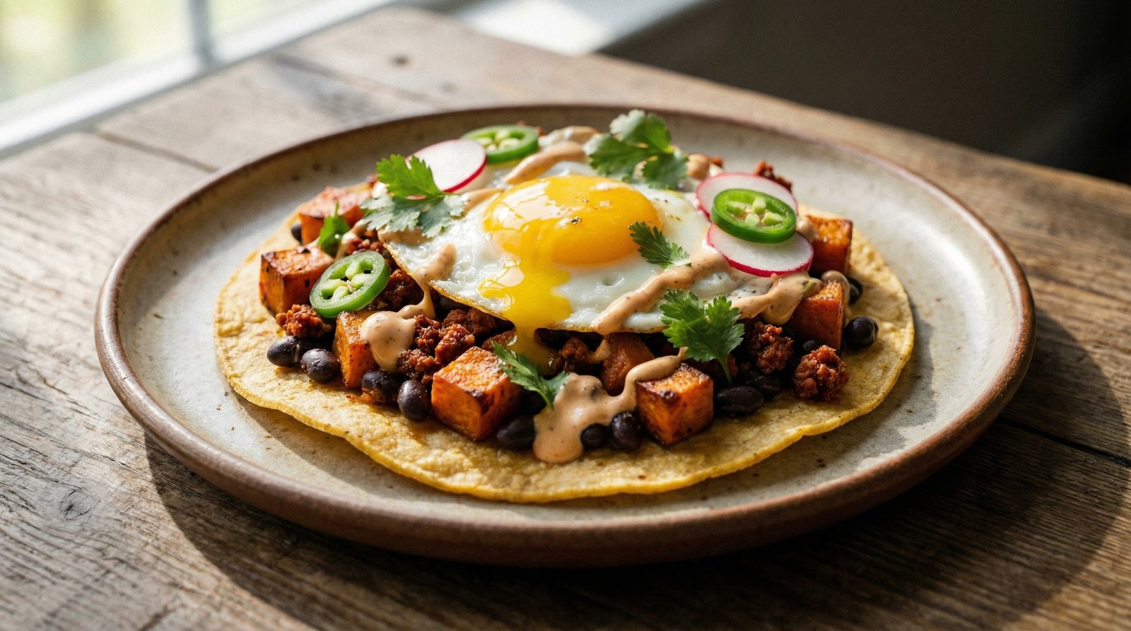 Crispy Chipotle Breakfast Tostadas