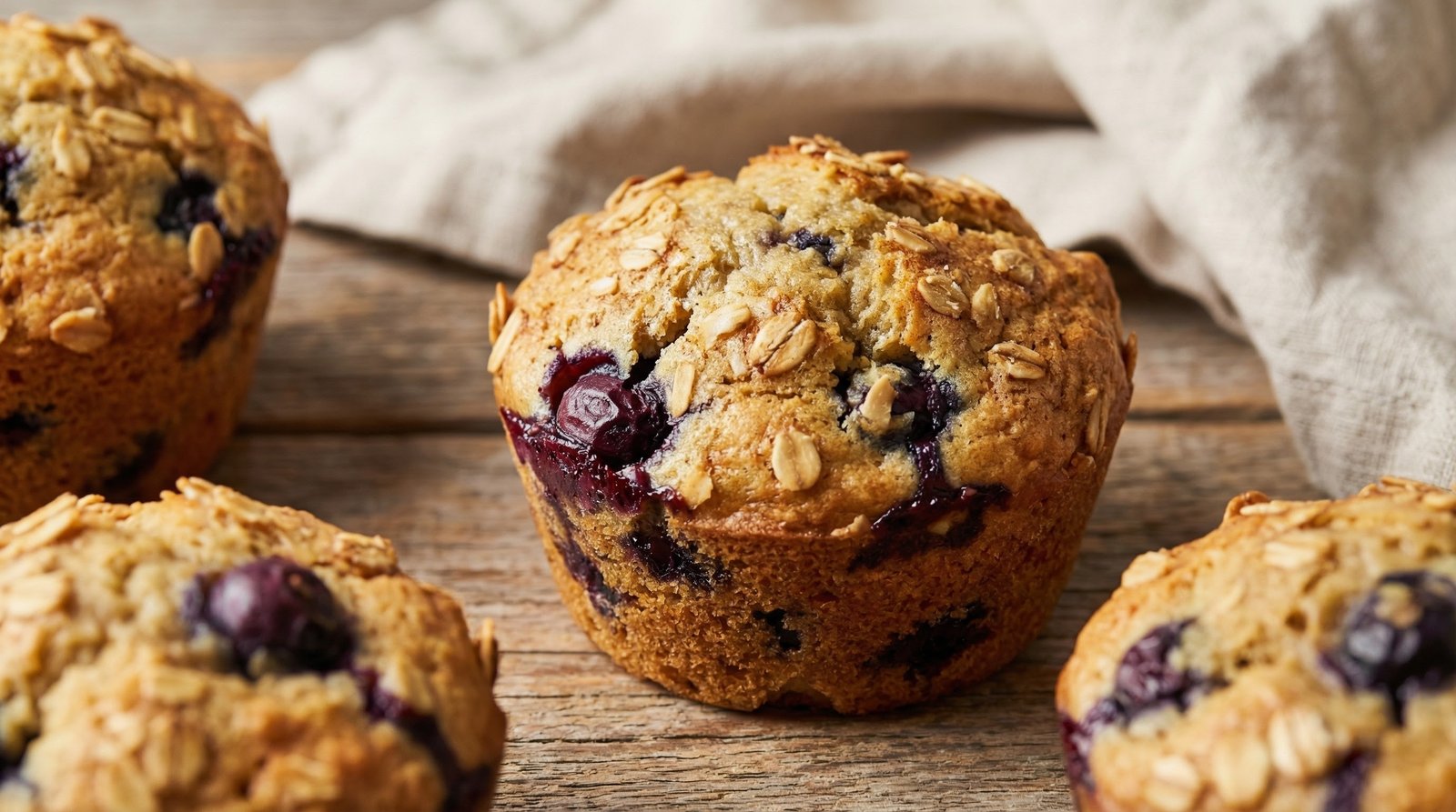 Blueberry Apple Oat Breakfast Muffins