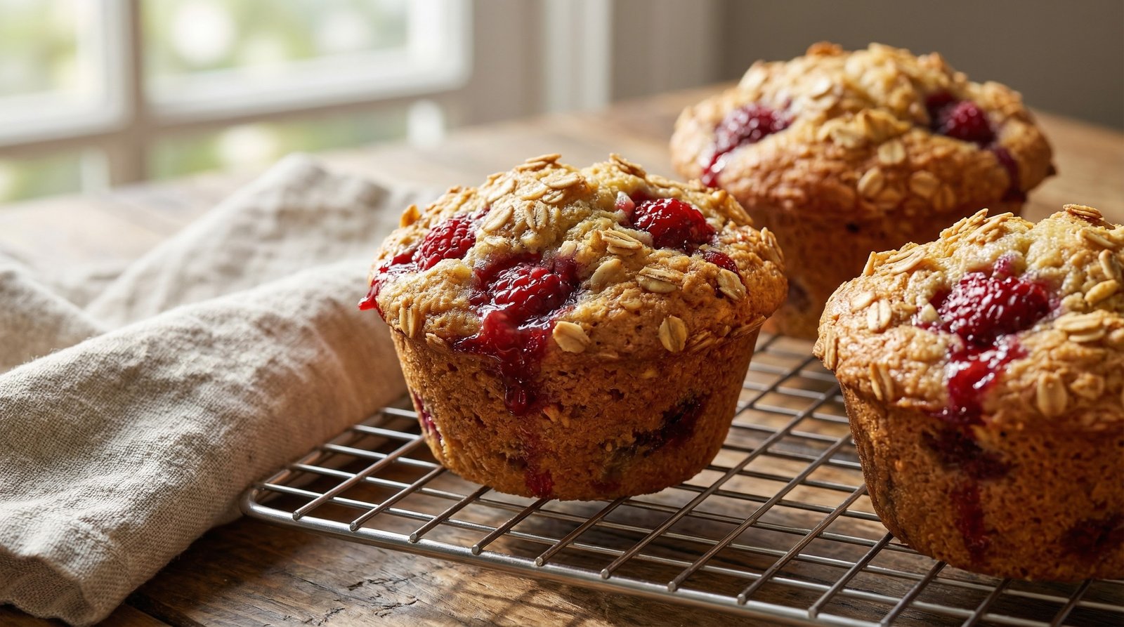 Raspberry Granola Muffins