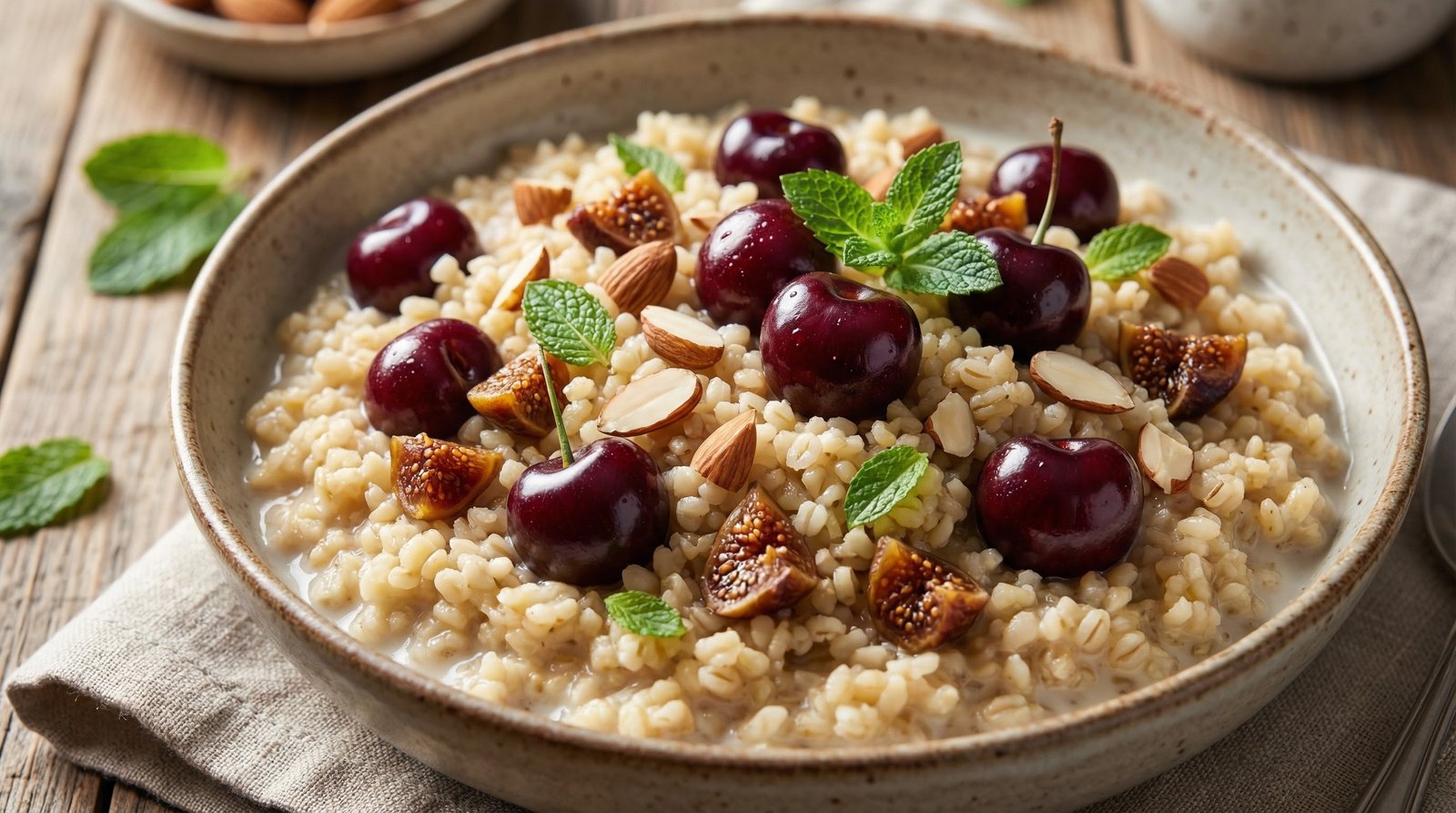 20-Minute Cherry and Fig Bulgur Breakfast Bowl