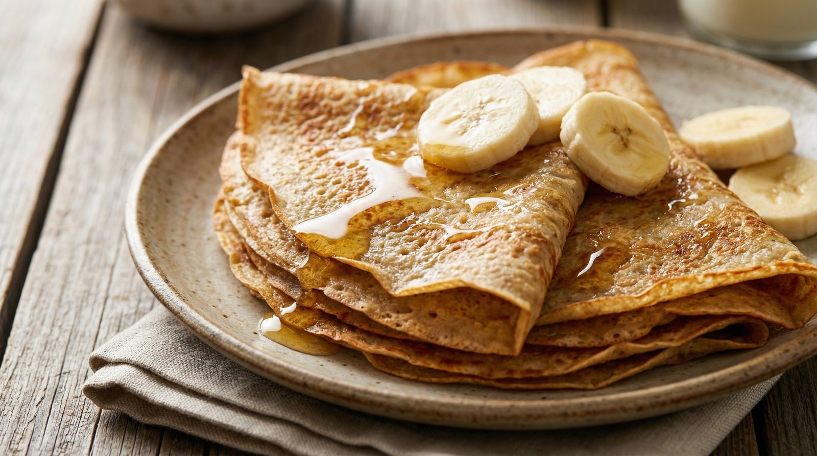 Blender Banana Oat Crepes
